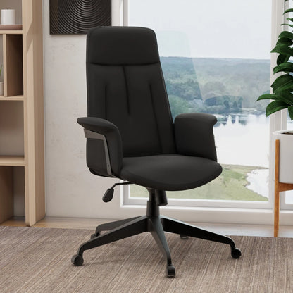 Inifini High-Back Leather Ergonomic Office Chair With Lumbar Support, Adjustable Hight and Swivel - Elax Furniture