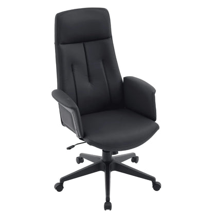 Inifini High-Back Leather Ergonomic Office Chair With Lumbar Support, Adjustable Hight and Swivel - Elax Furniture