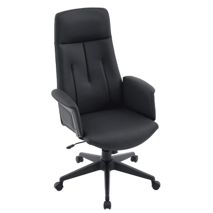 Inifini High-Back Leather Ergonomic Office Chair With Lumbar Support, Adjustable Hight and Swivel - Elax Furniture
