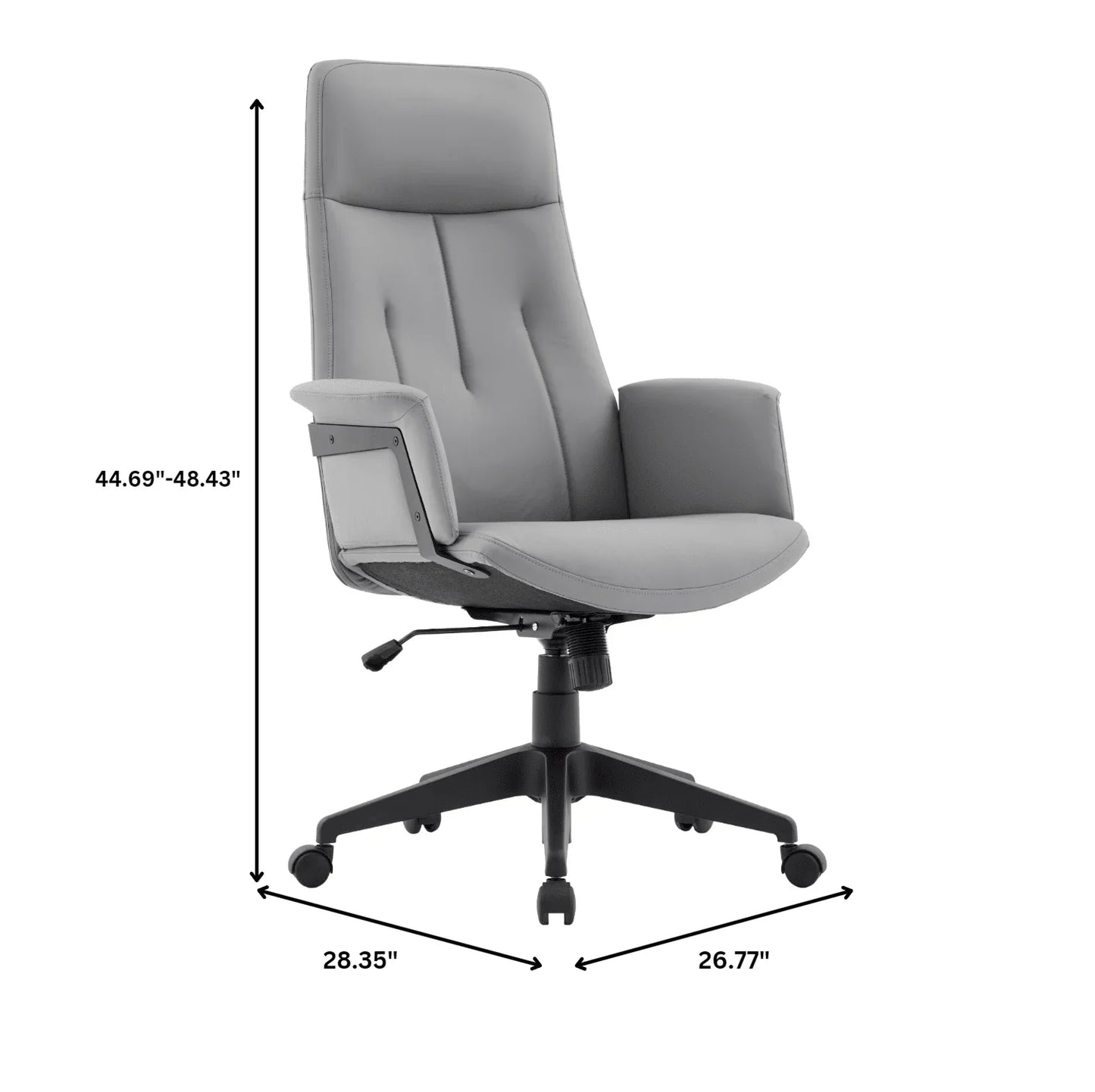 Inifini High-Back Leather Ergonomic Office Chair With Lumbar Support, Adjustable Hight and Swivel - Elax Furniture