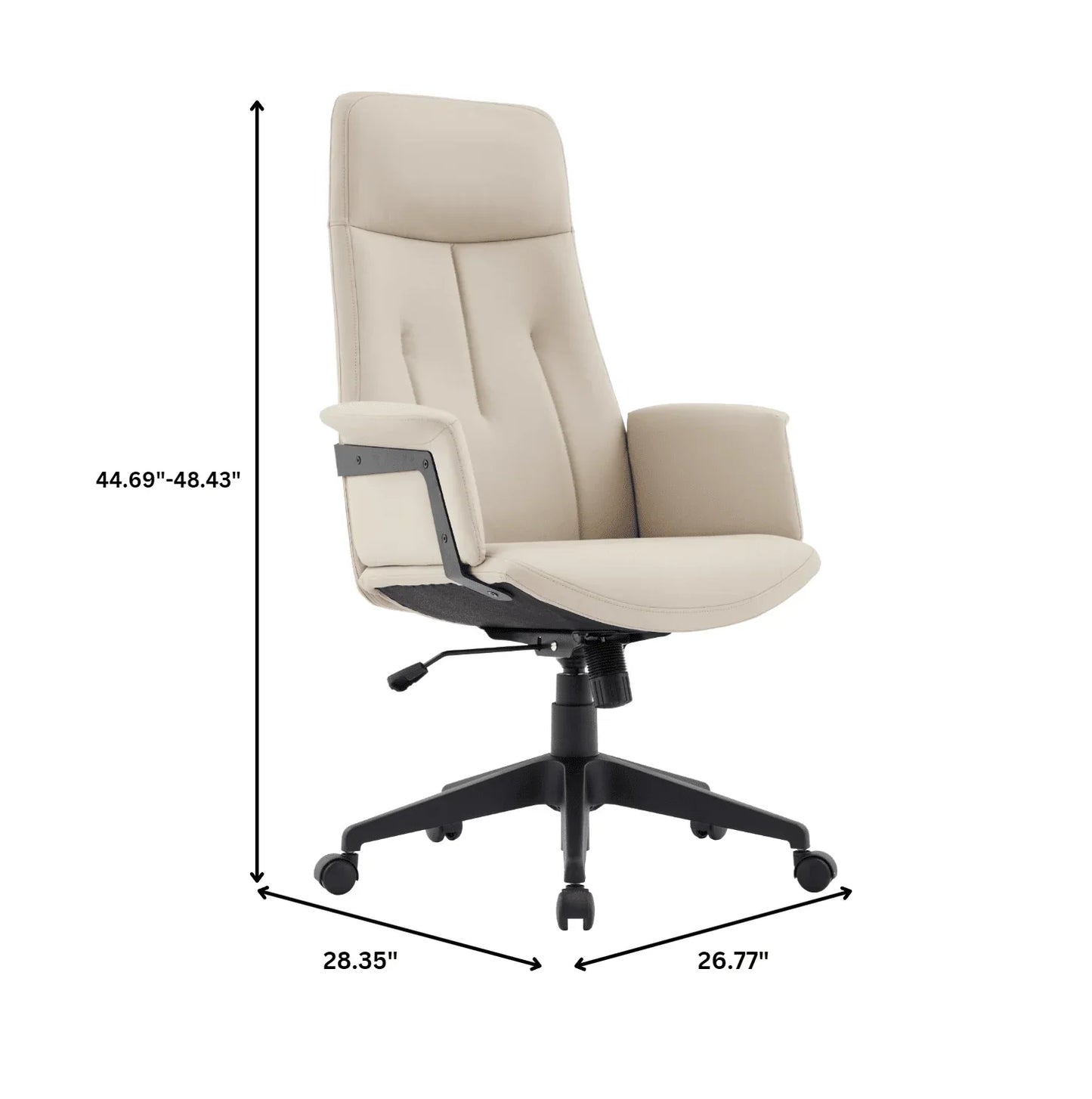 Inifini High-Back Leather Ergonomic Office Chair With Lumbar Support, Adjustable Hight and Swivel - Elax Furniture