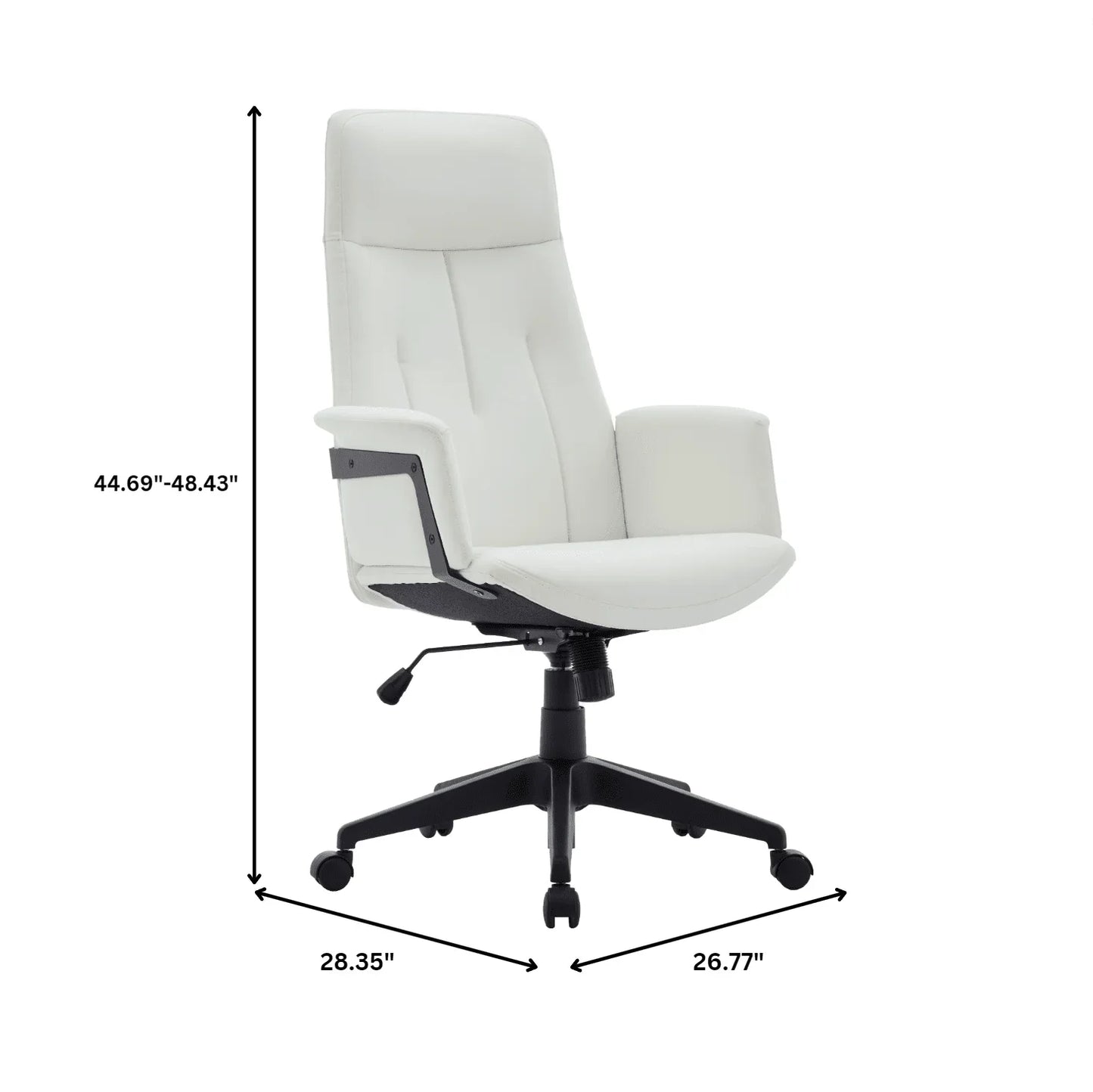 Inifini High-Back Leather Ergonomic Office Chair With Lumbar Support, Adjustable Hight and Swivel - Elax Furniture