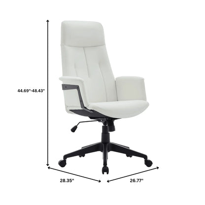 Inifini High-Back Leather Ergonomic Office Chair With Lumbar Support, Adjustable Hight and Swivel - Elax Furniture