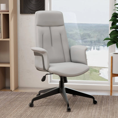 Inifini High-Back Leather Ergonomic Office Chair With Lumbar Support, Adjustable Hight and Swivel - Elax Furniture