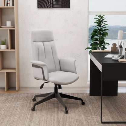 Inifini High-Back Leather Ergonomic Office Chair With Lumbar Support, Adjustable Hight and Swivel - Elax Furniture