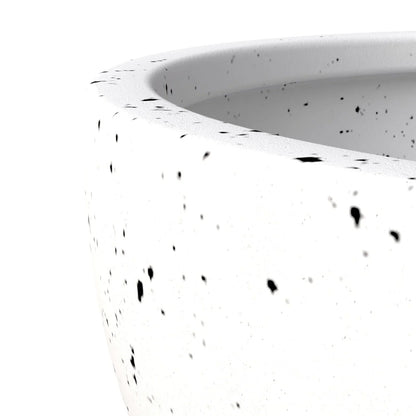 Iris Modern Round Planter Pot in Fiberstone and Clay Weather Resistant Design - Elax Furniture