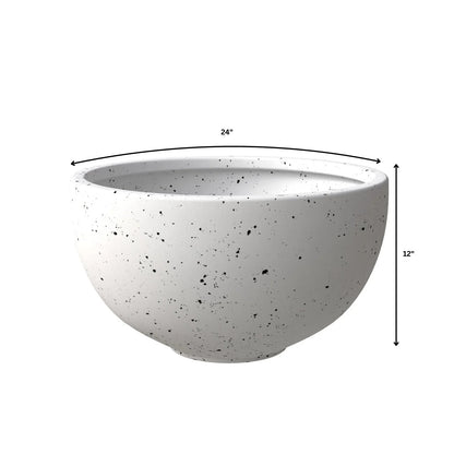Iris Modern Round Planter Pot in Fiberstone and Clay Weather Resistant Design - Elax Furniture