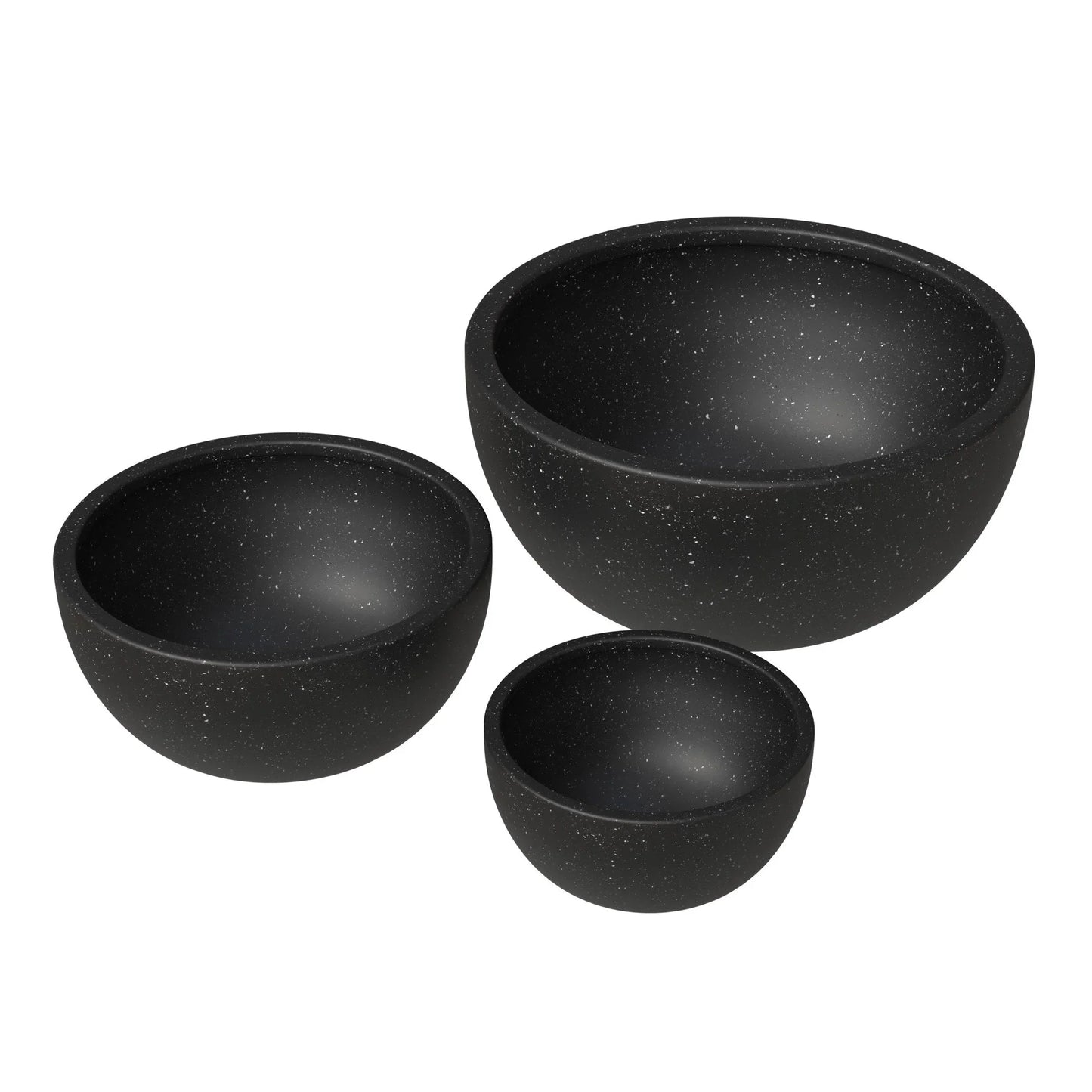 Iris Modern 3-Piece Round Planter Pot Set in Fiberstone and Clay Weather Resistant Design - Elax Furniture