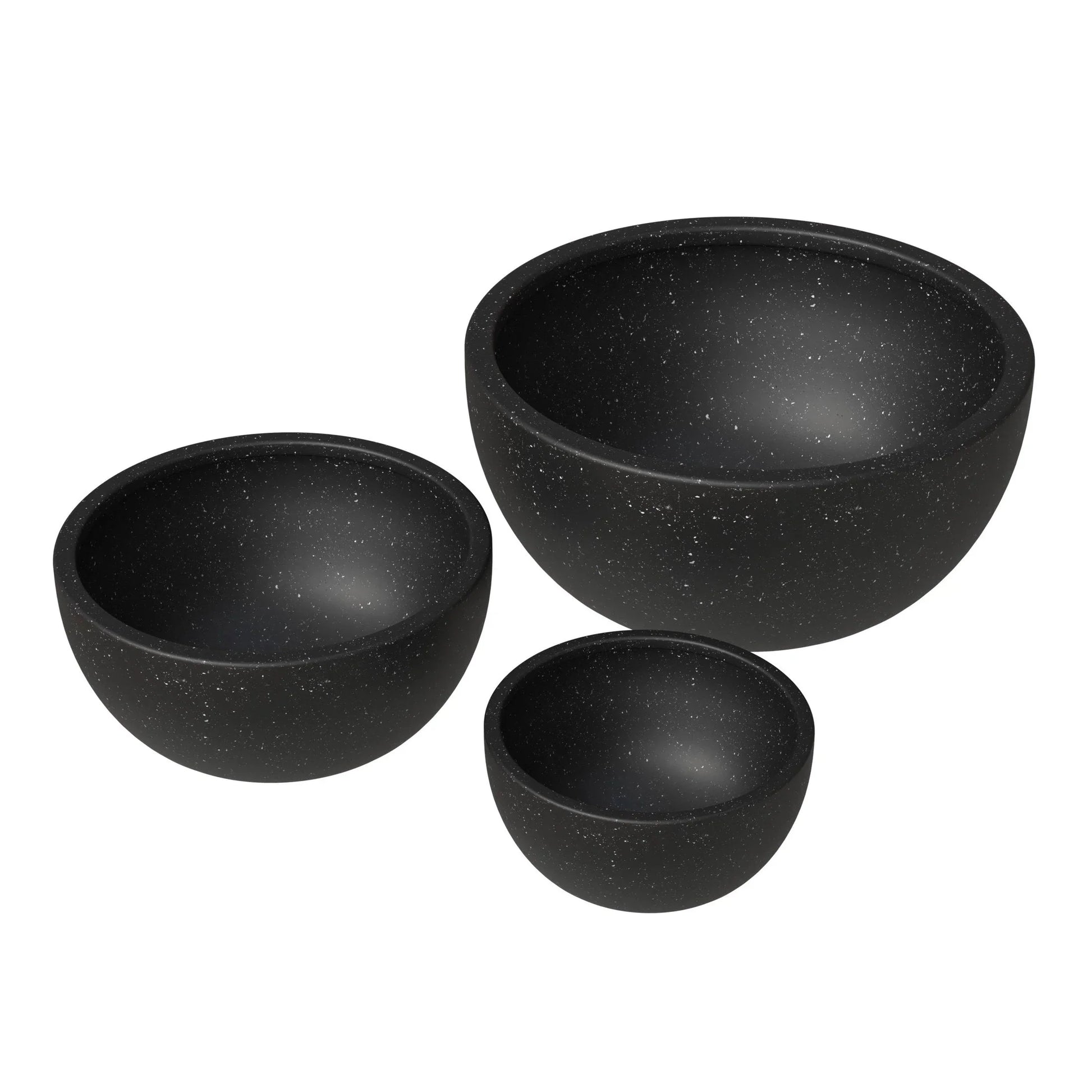 Iris Modern 3-Piece Round Planter Pot Set in Fiberstone and Clay Weather Resistant Design - Elax Furniture