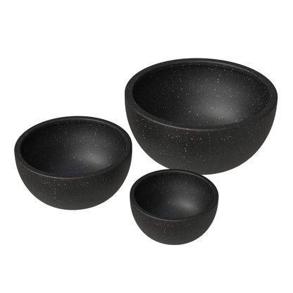 Iris Modern 3-Piece Round Planter Pot Set in Fiberstone and Clay Weather Resistant Design - Elax Furniture