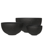 Iris Modern 3-Piece Round Planter Pot Set in Fiberstone and Clay Weather Resistant Design - Elax Furniture