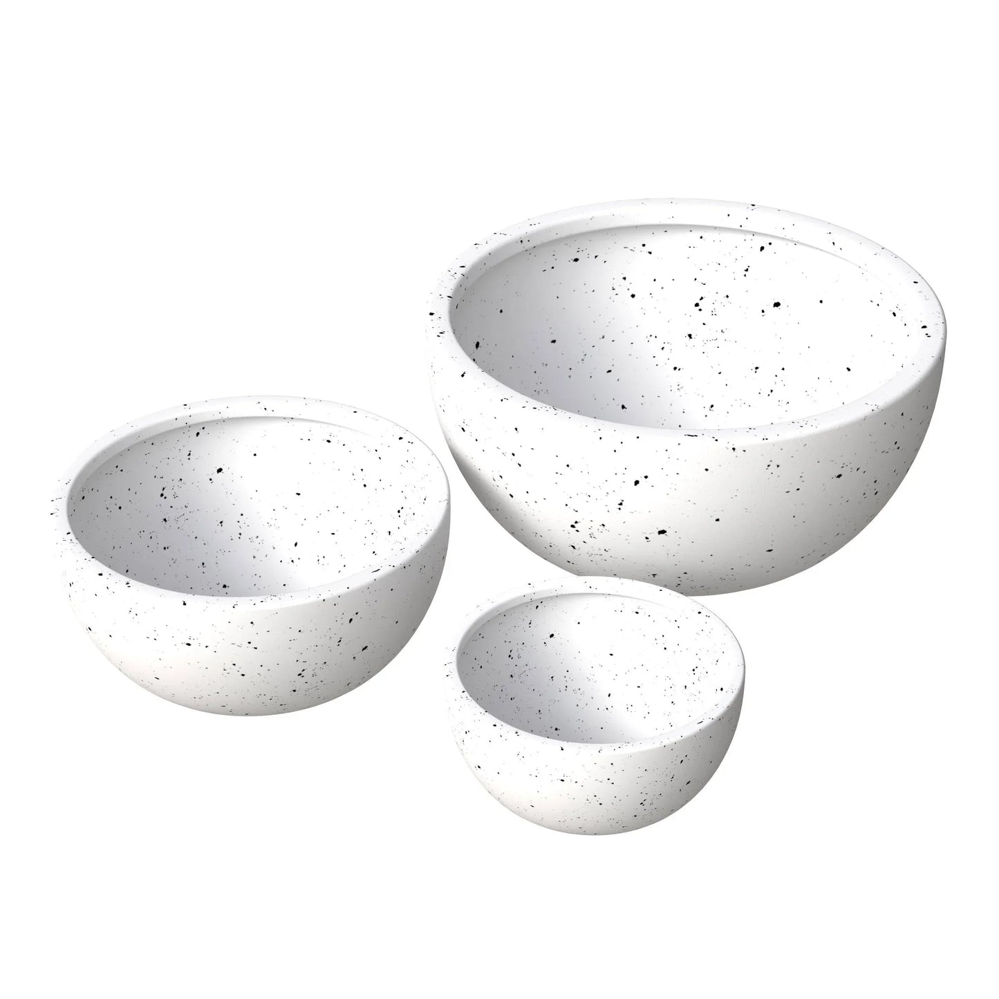 Iris Modern 3-Piece Round Planter Pot Set in Fiberstone and Clay Weather Resistant Design - Elax Furniture