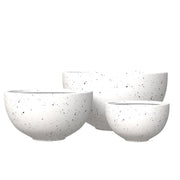 Iris Modern 3-Piece Round Planter Pot Set in Fiberstone and Clay Weather Resistant Design - Elax Furniture