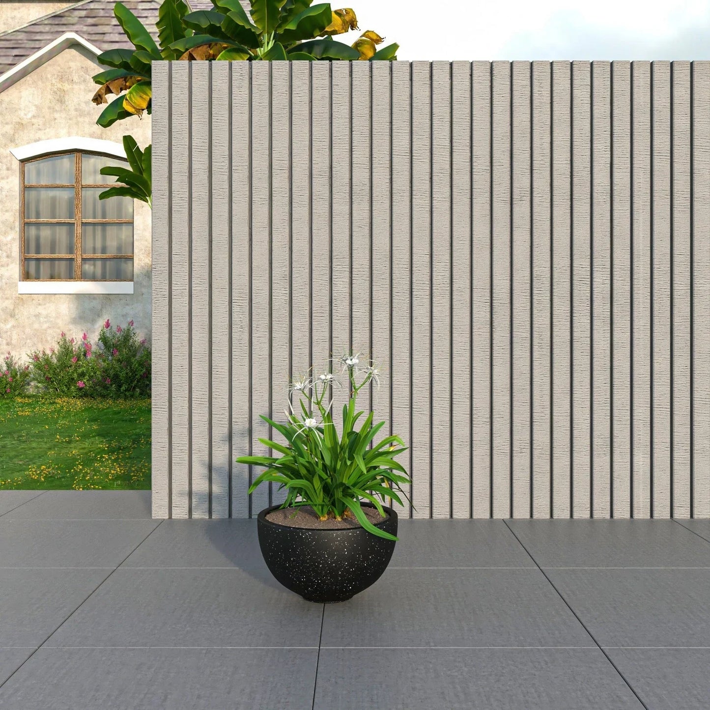 Iris Modern Round Planter Pot in Fiberstone and Clay Weather Resistant Design - Elax Furniture