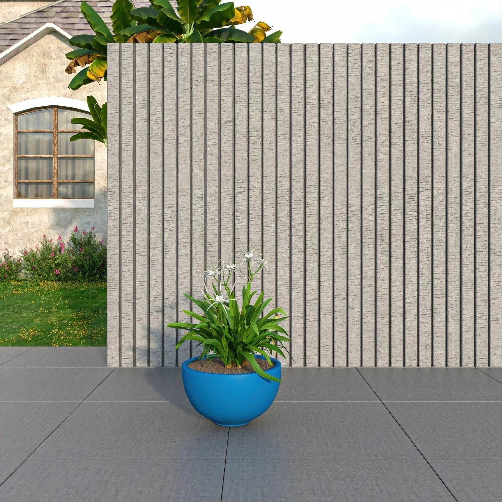 Iris Modern Round Planter Pot in Fiberstone and Clay Weather Resistant Design - Elax Furniture