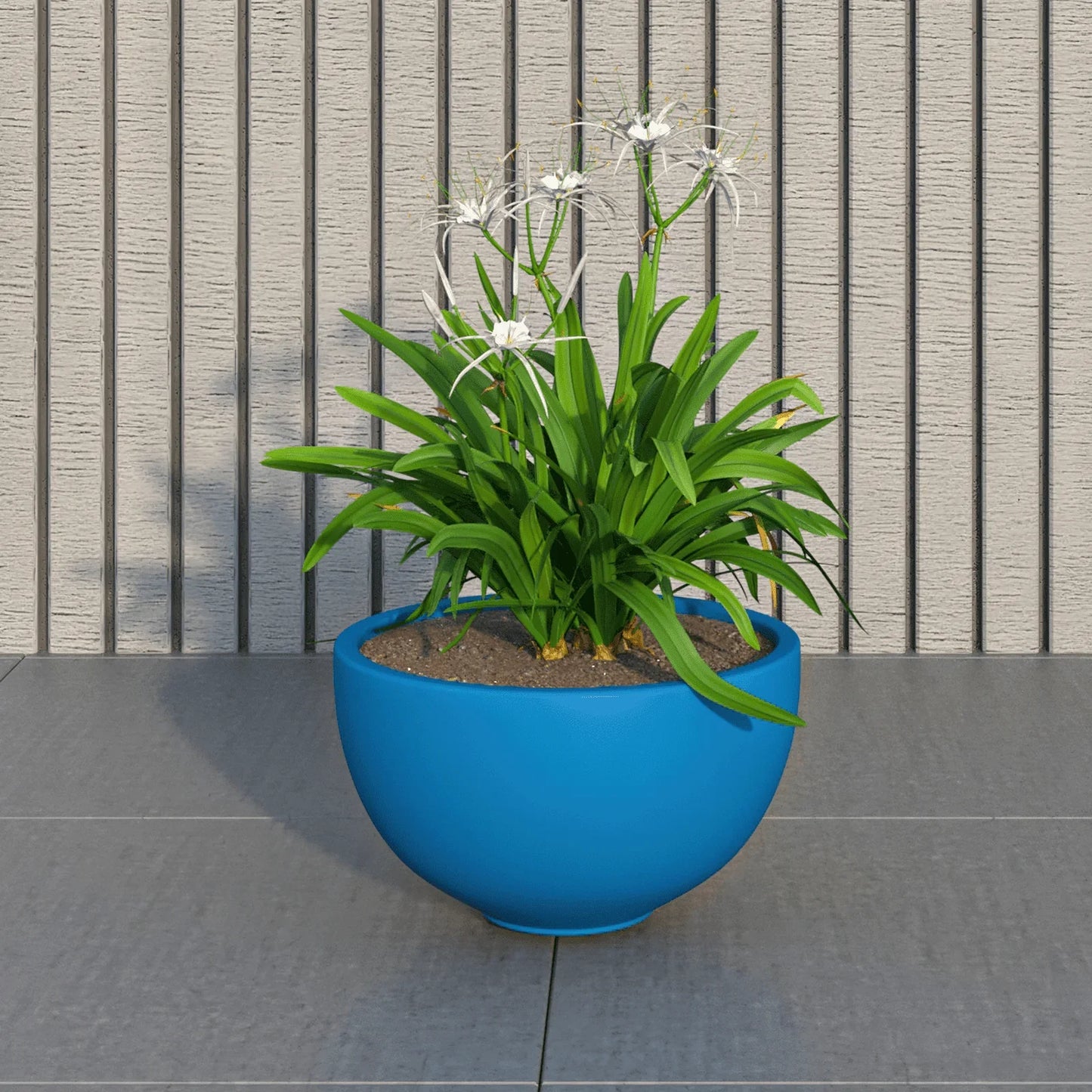 Iris Modern Round Planter Pot in Fiberstone and Clay Weather Resistant Design - Elax Furniture