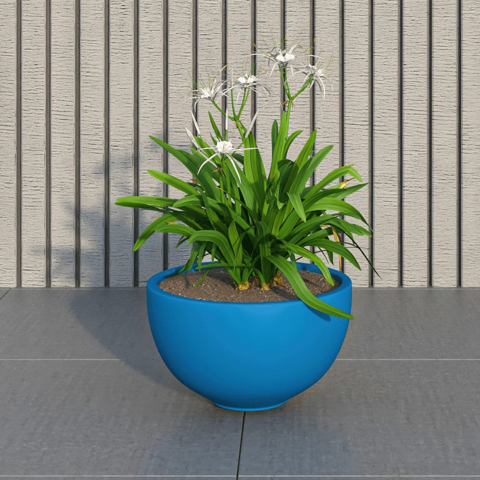 Iris Modern Round Planter Pot in Fiberstone and Clay Weather Resistant Design - Elax Furniture