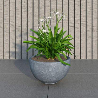 Iris Modern Round Planter Pot in Fiberstone and Clay Weather Resistant Design - Elax Furniture