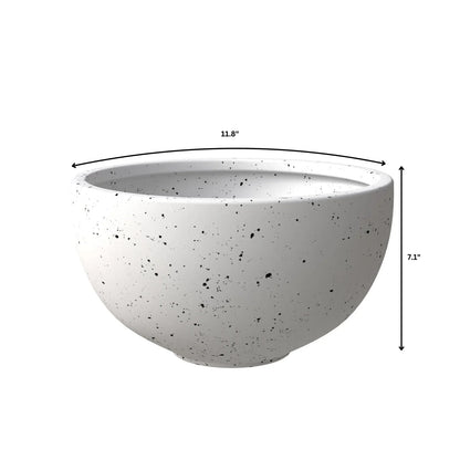 Iris Modern Round Planter Pot in Fiberstone and Clay Weather Resistant Design - Elax Furniture