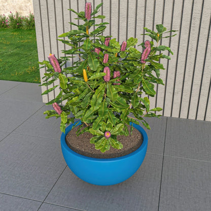 Iris Modern Round Planter Pot in Fiberstone and Clay Weather Resistant Design - Elax Furniture