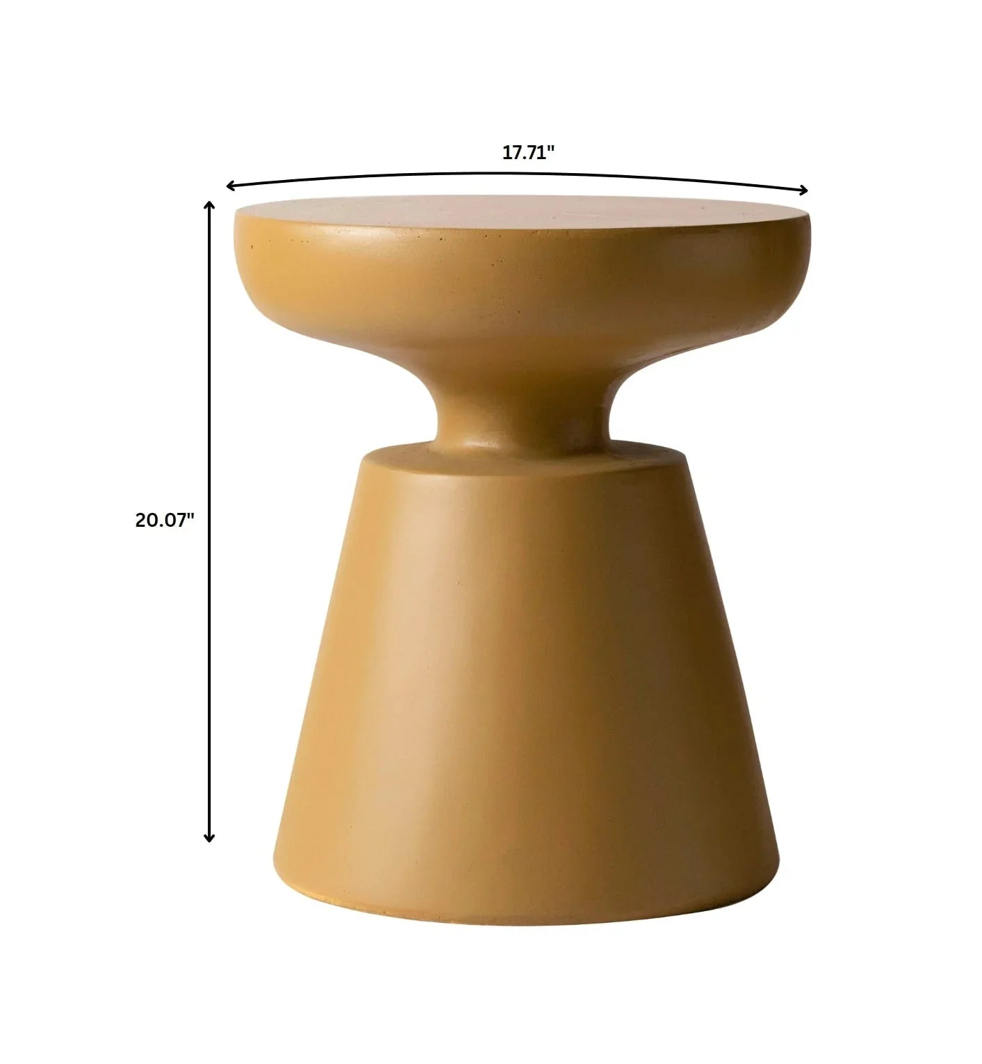 Isle Minimalist Side Table with Round Fiberstone Tabletop Accent Table and Pedestal Base - Elax Furniture