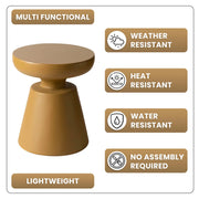 Isle Minimalist Side Table with Round Fiberstone Tabletop Accent Table and Pedestal Base - Elax Furniture
