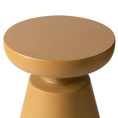 Isle Minimalist Side Table with Round Fiberstone Tabletop Accent Table and Pedestal Base - Elax Furniture