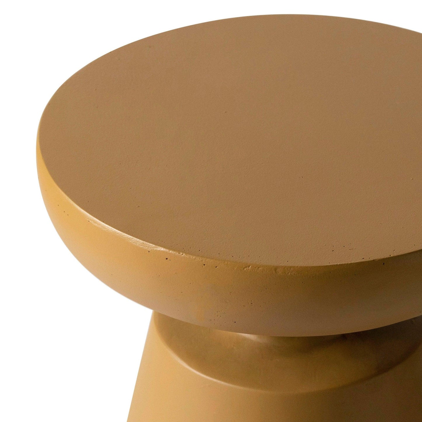 Isle Minimalist Side Table with Round Fiberstone Tabletop Accent Table and Pedestal Base - Elax Furniture