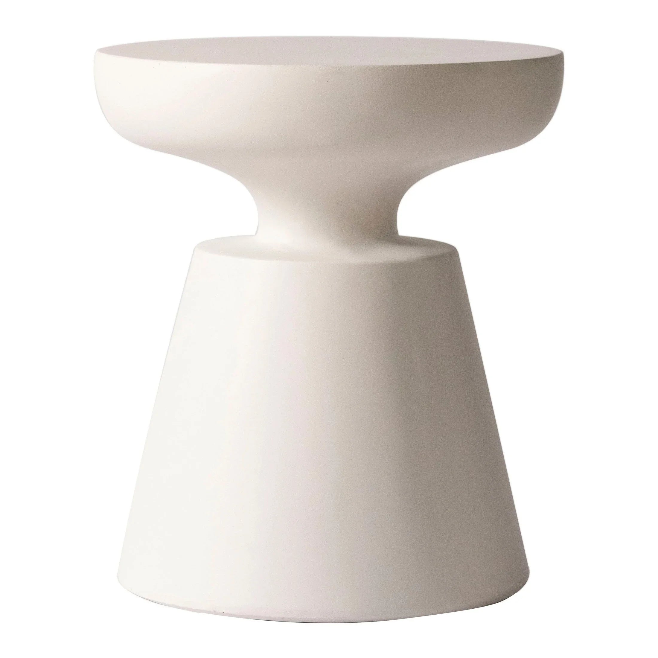 Isle Minimalist Side Table with Round Fiberstone Tabletop Accent Table and Pedestal Base - Elax Furniture