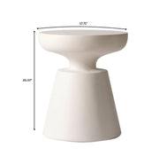 Isle Minimalist Side Table with Round Fiberstone Tabletop Accent Table and Pedestal Base - Elax Furniture