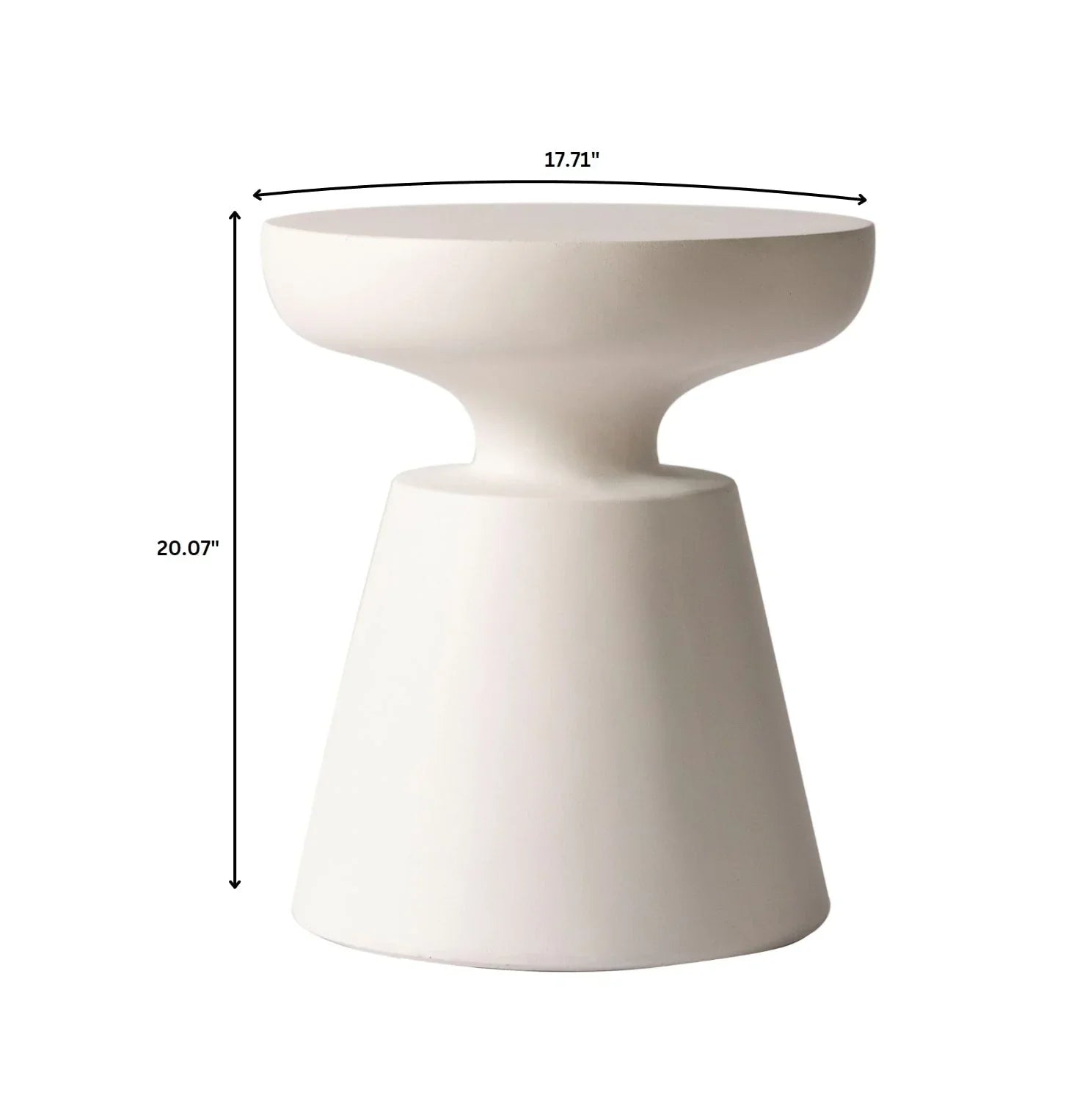 Isle Minimalist Side Table with Round Fiberstone Tabletop Accent Table and Pedestal Base - Elax Furniture