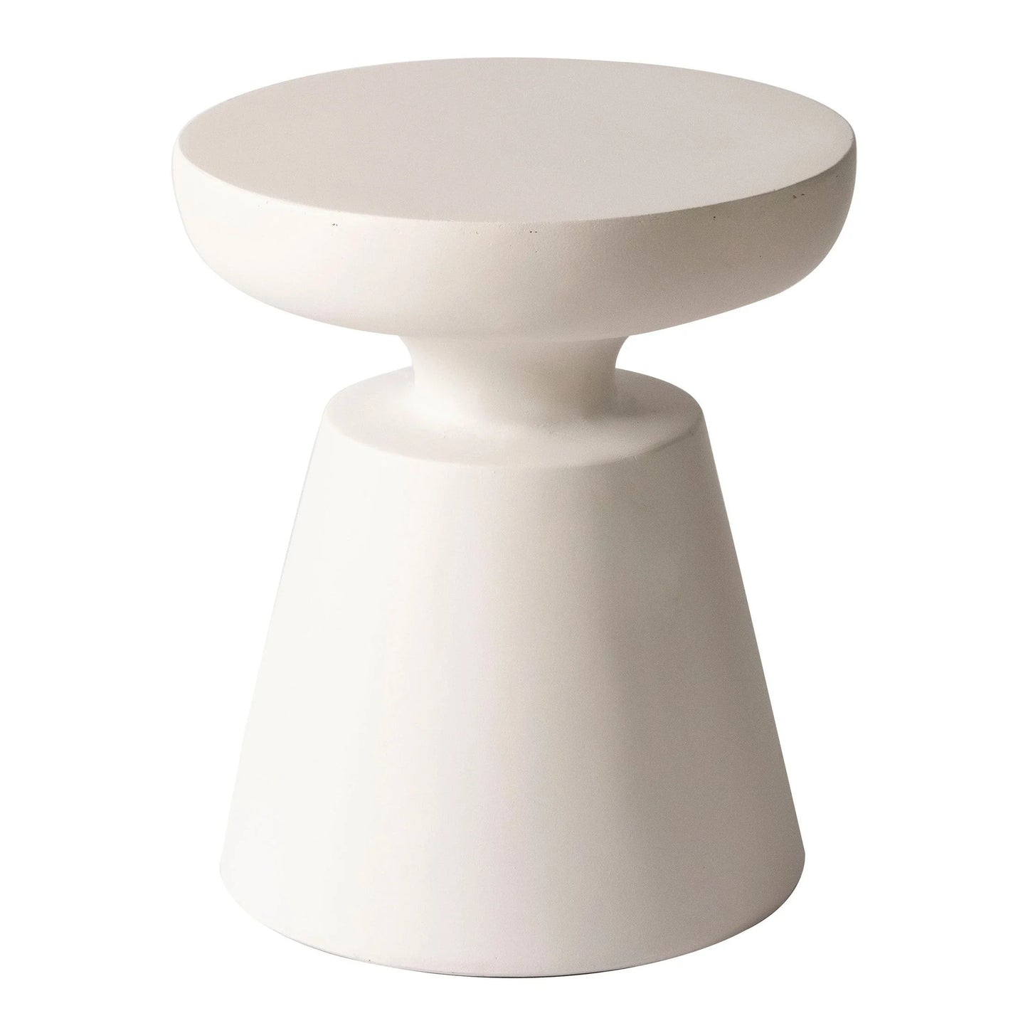 Isle Minimalist Side Table with Round Fiberstone Tabletop Accent Table and Pedestal Base - Elax Furniture