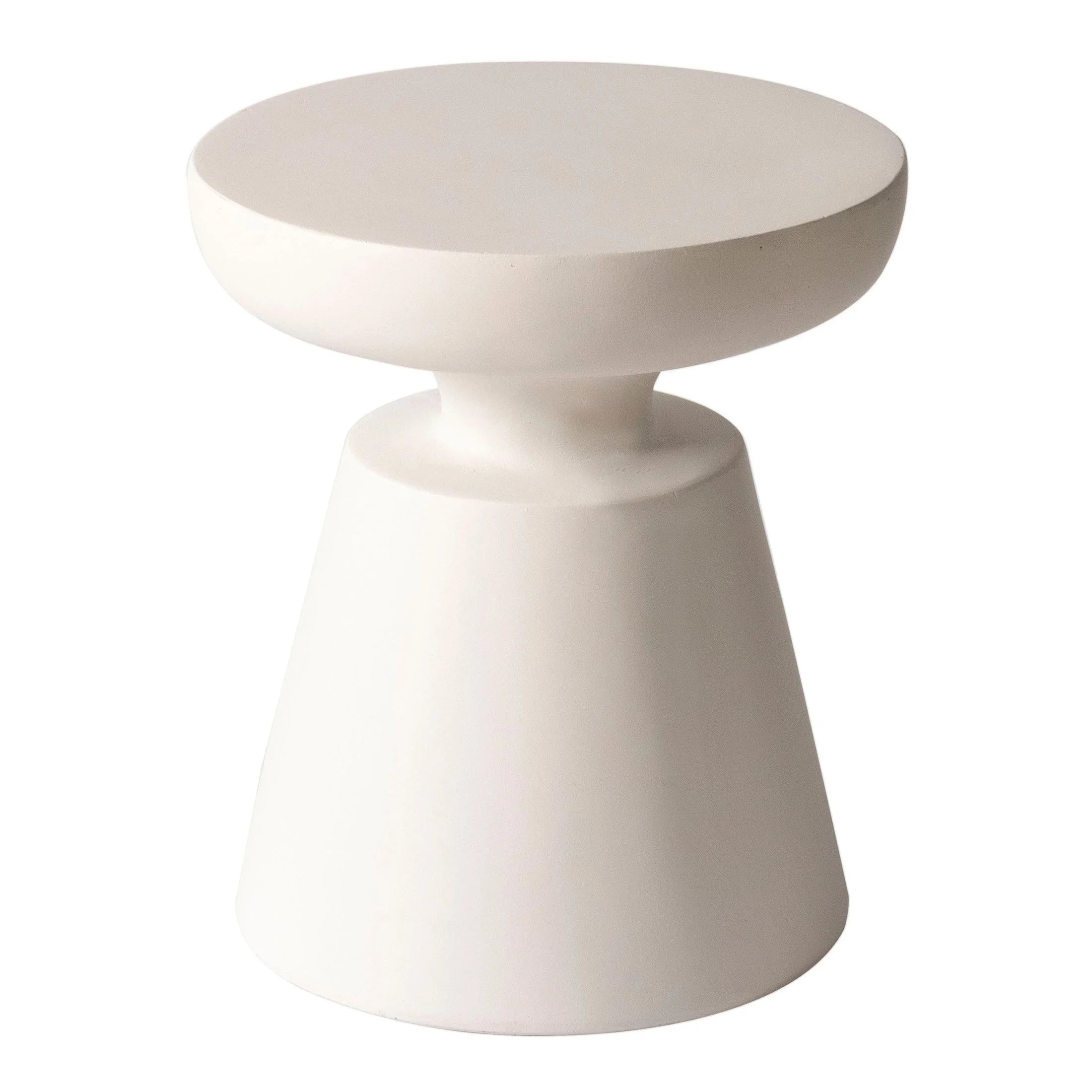 Isle Minimalist Side Table with Round Fiberstone Tabletop Accent Table and Pedestal Base - Elax Furniture