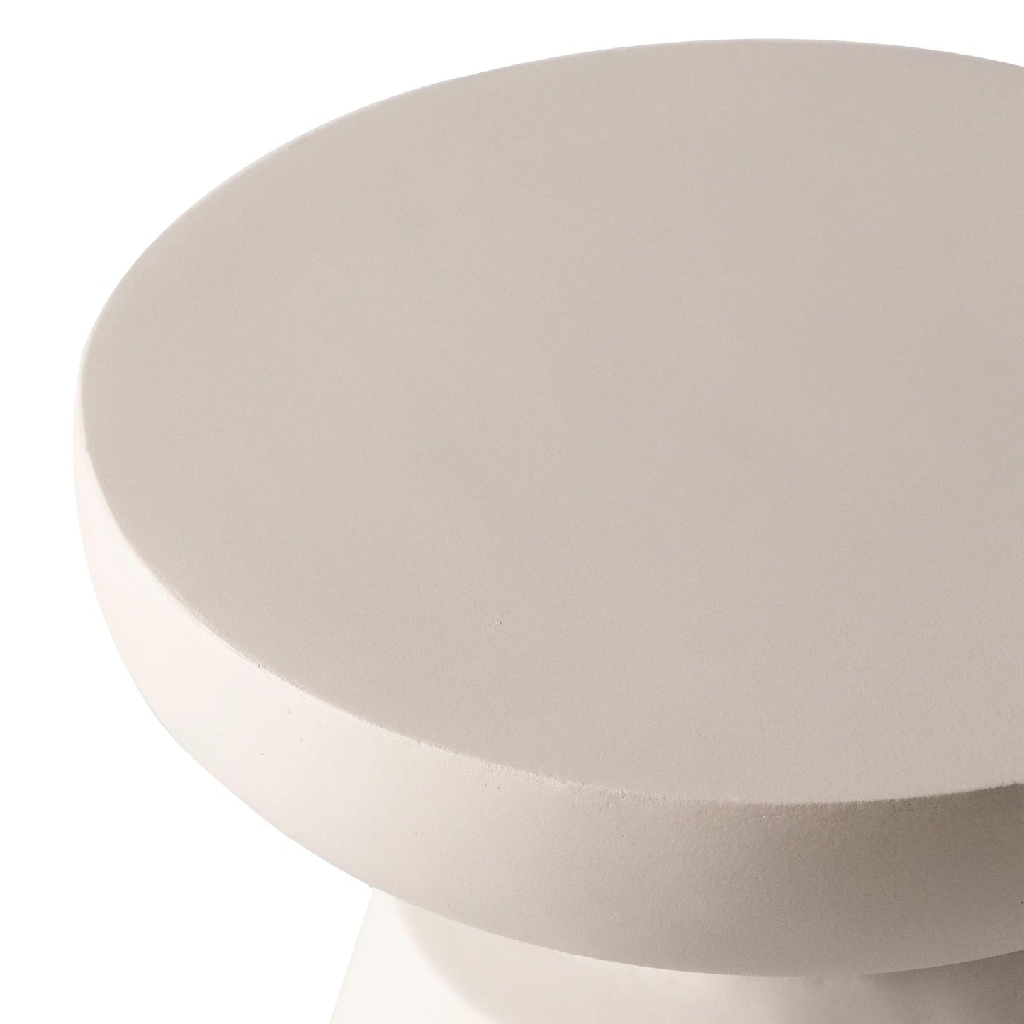 Isle Minimalist Side Table with Round Fiberstone Tabletop Accent Table and Pedestal Base - Elax Furniture