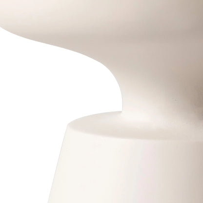 Isle Minimalist Side Table with Round Fiberstone Tabletop Accent Table and Pedestal Base - Elax Furniture