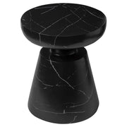 Isle Minimalist Side Table with Round Fiberstone Tabletop Accent Table and Pedestal Base - Elax Furniture