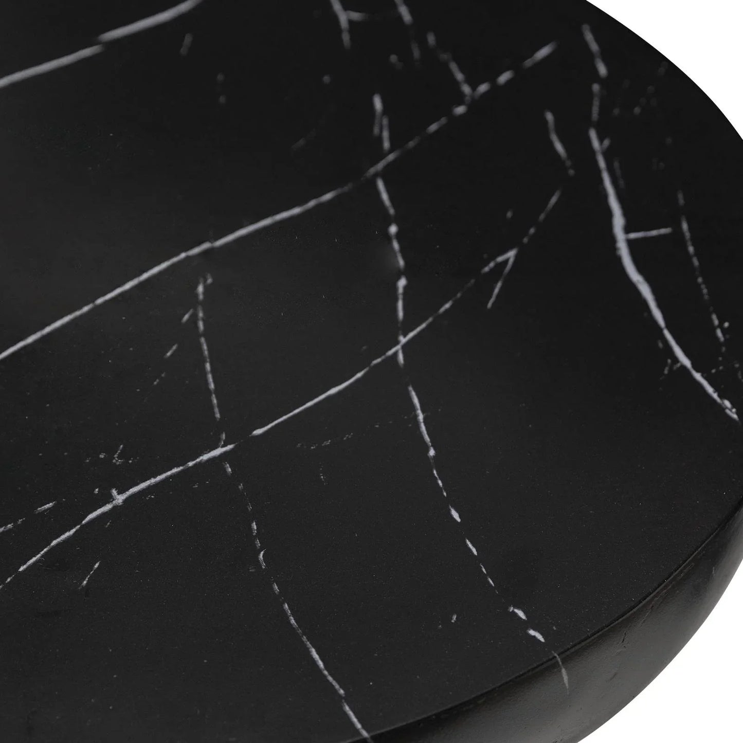 Isle Minimalist Side Table with Round Fiberstone Tabletop Accent Table and Pedestal Base - Elax Furniture