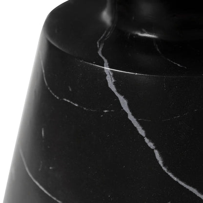 Isle Minimalist Side Table with Round Fiberstone Tabletop Accent Table and Pedestal Base - Elax Furniture