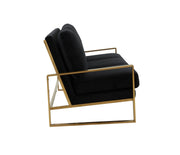 Jefferson 3-Seater Velvet/Leather Full Size Sofa in Stainless Steel - Elax Furniture