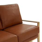 Jefferson 3-Seater Velvet/Leather Full Size Sofa in Stainless Steel - Elax Furniture