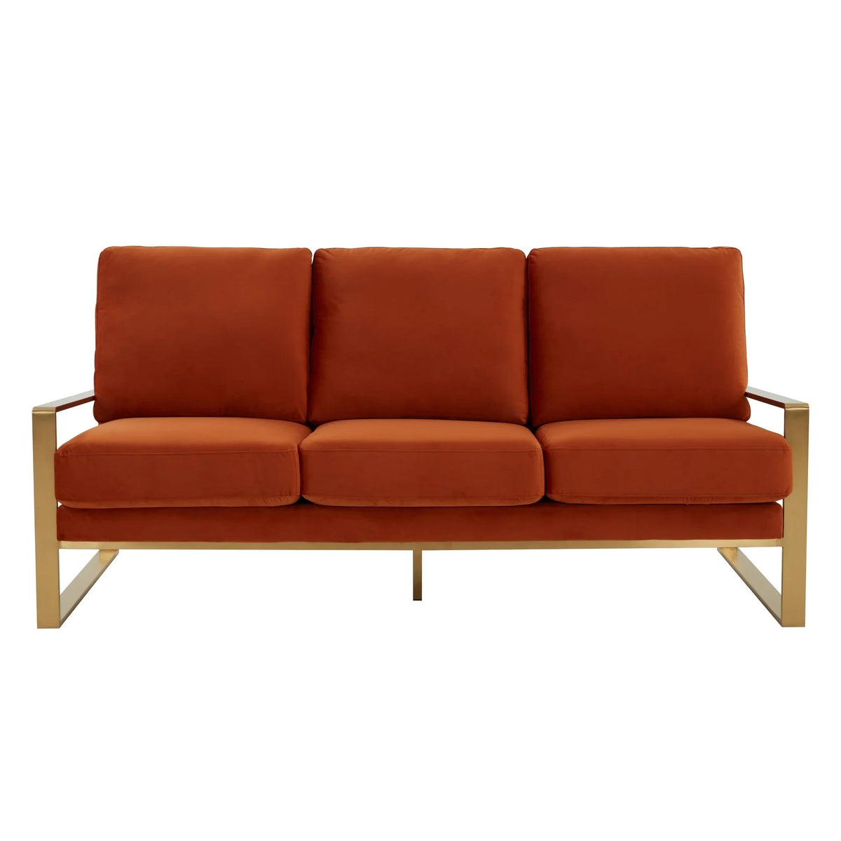 Jefferson 3-Seater Velvet/Leather Full Size Sofa in Stainless Steel - Elax Furniture