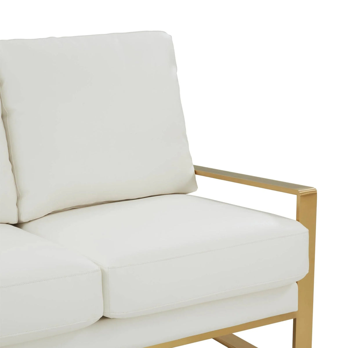 Jefferson 3-Seater Velvet/Leather Full Size Sofa in Stainless Steel - Elax Furniture