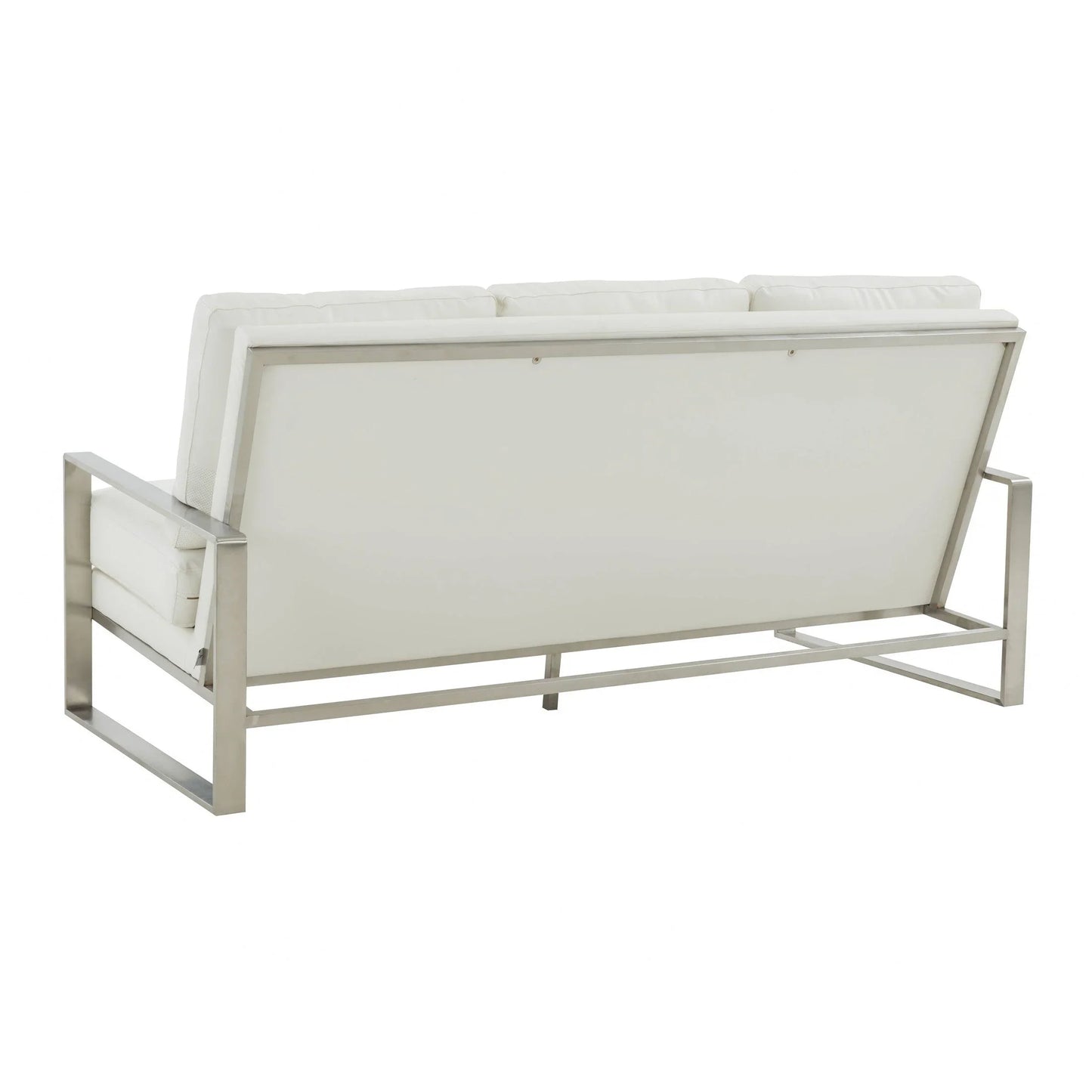 Jefferson 3-Seater Velvet/Leather Full Size Sofa in Stainless Steel - Elax Furniture