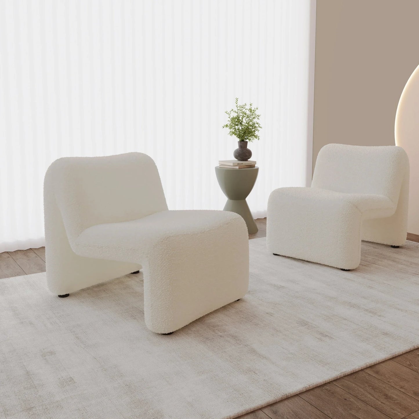 Klyx Accent Chair Upholstered in Boucle/Velvet Padded Seat and Back with Iron Frame - Elax Furniture