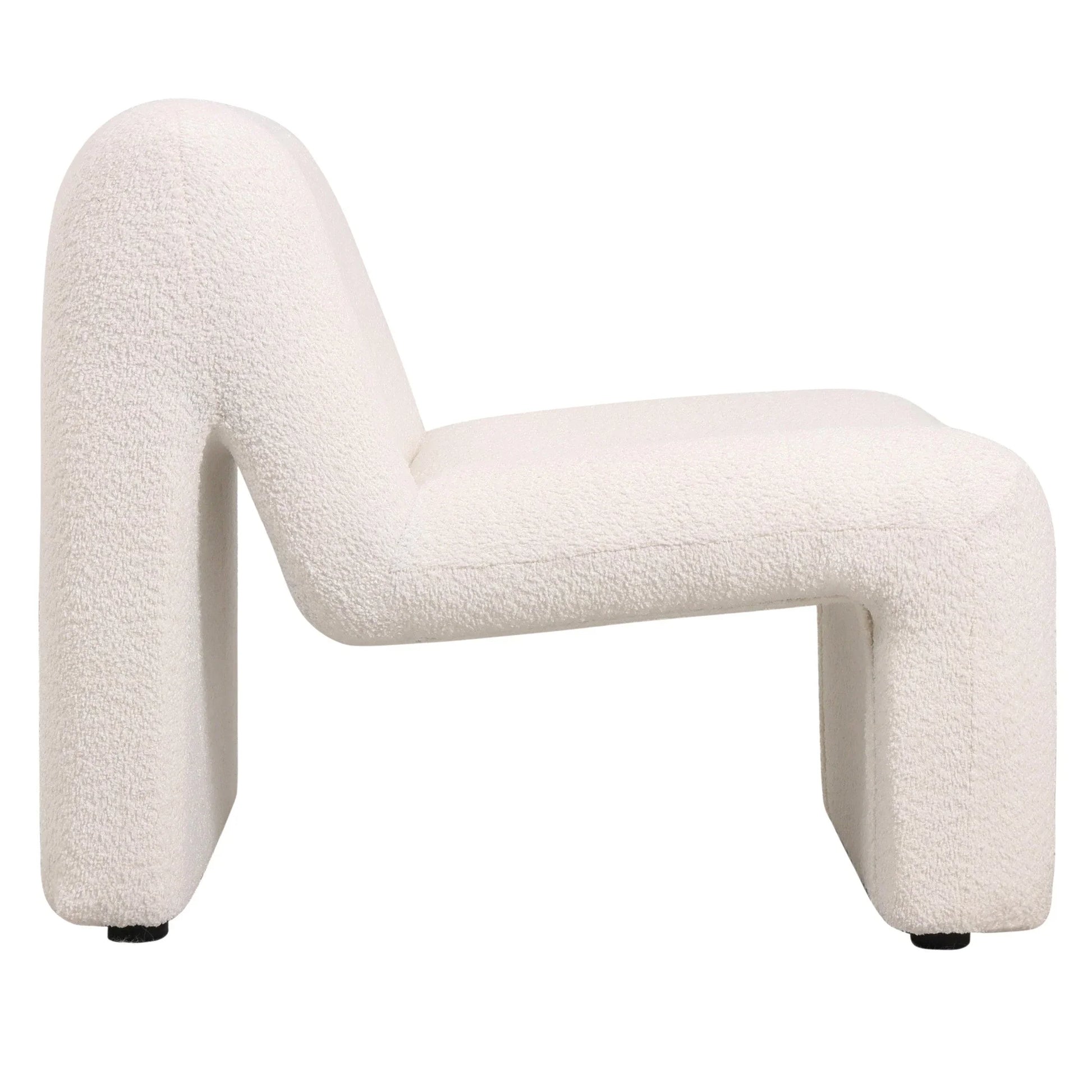 Klyx Accent Chair Upholstered in Boucle/Velvet Padded Seat and Back with Iron Frame - Elax Furniture