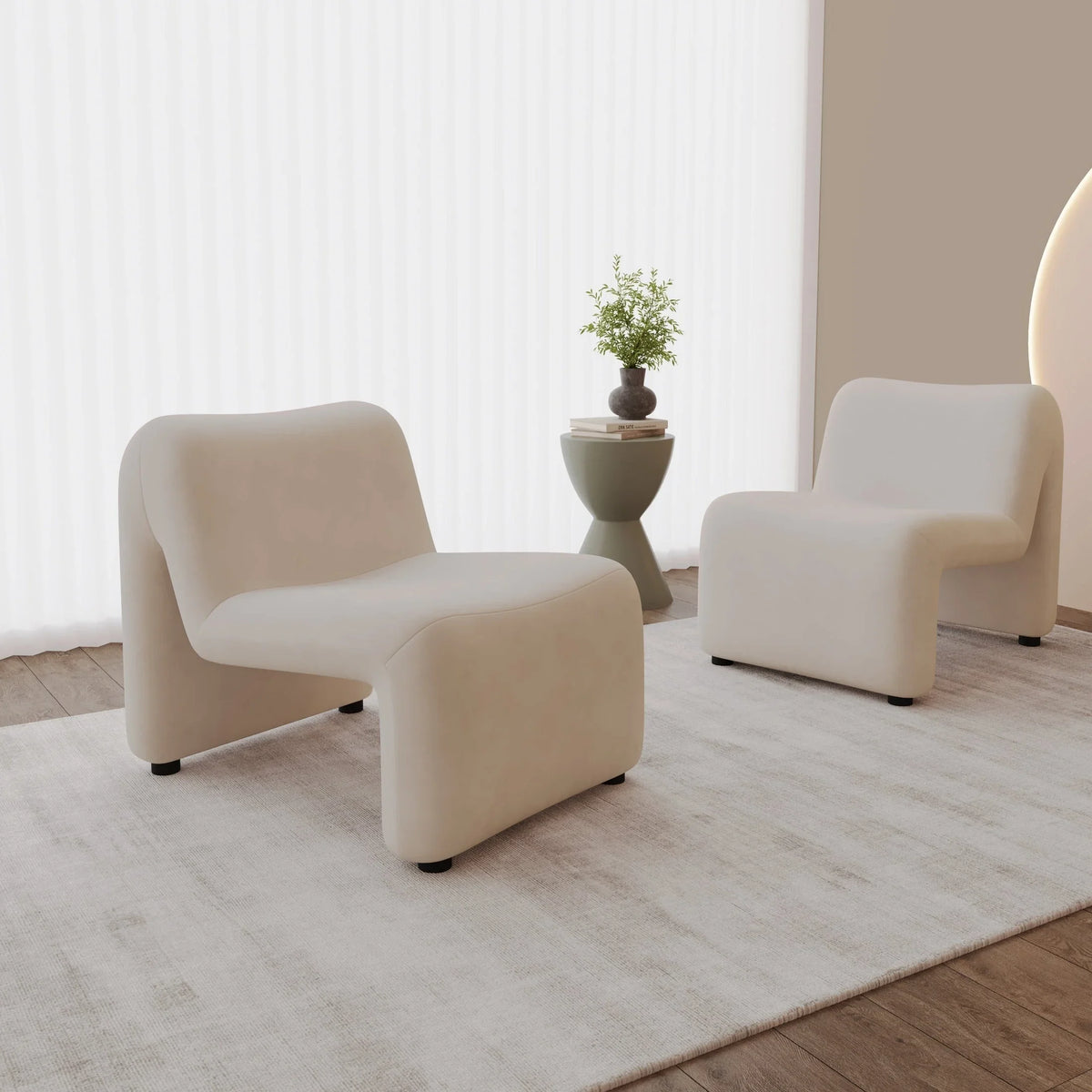 Klyx Accent Chair Upholstered in Boucle/Velvet Padded Seat and Back with Iron Frame - Elax Furniture