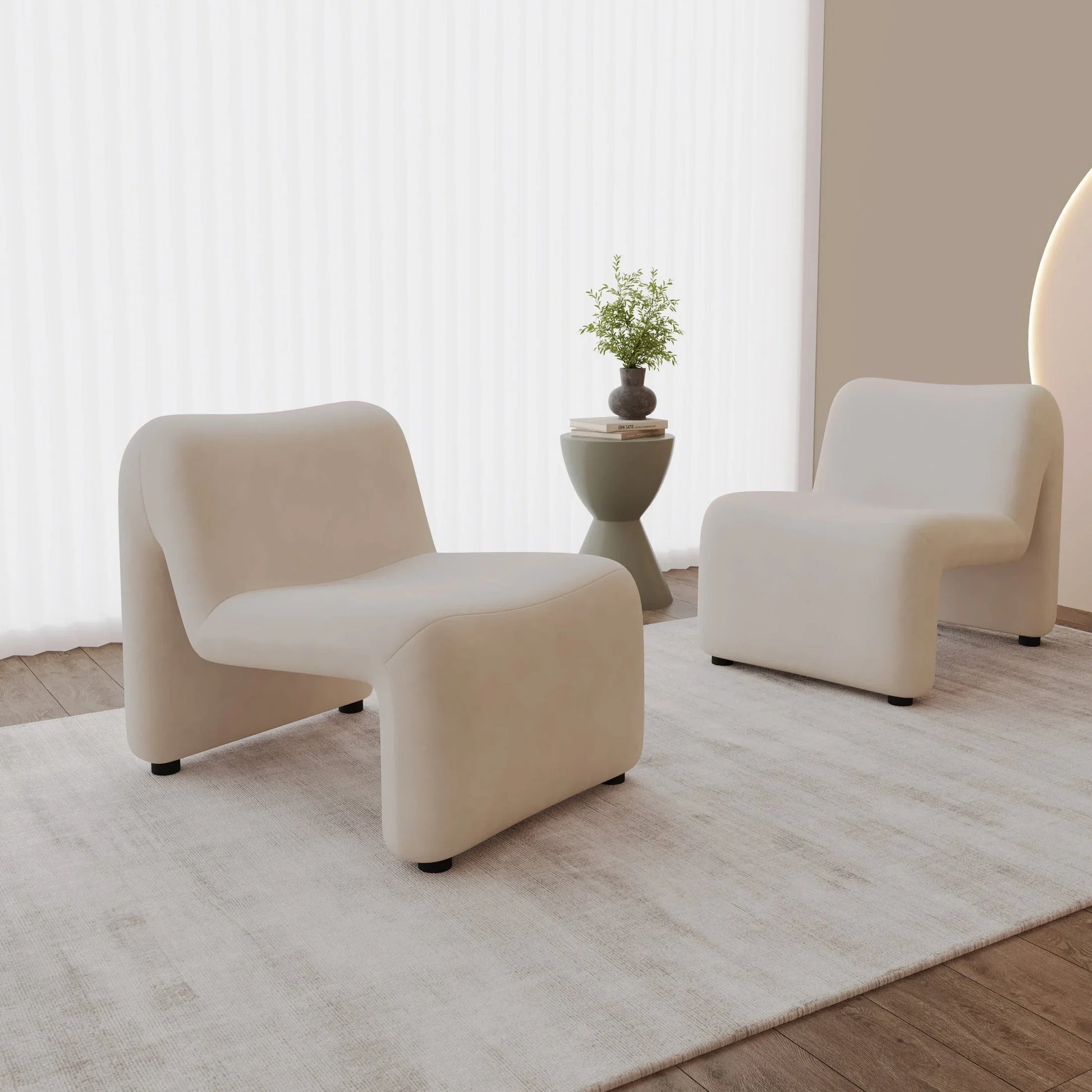 Klyx Accent Chair Upholstered in Boucle/Velvet Padded Seat and Back with Iron Frame - Elax Furniture