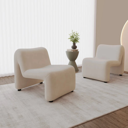 Klyx Accent Chair Upholstered in Boucle/Velvet Padded Seat and Back with Iron Frame - Elax Furniture