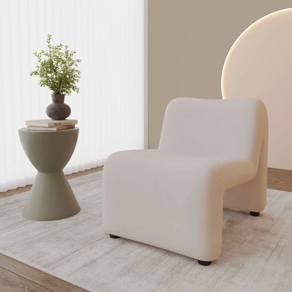 Klyx Accent Chair Upholstered in Boucle/Velvet Padded Seat and Back with Iron Frame - Elax Furniture