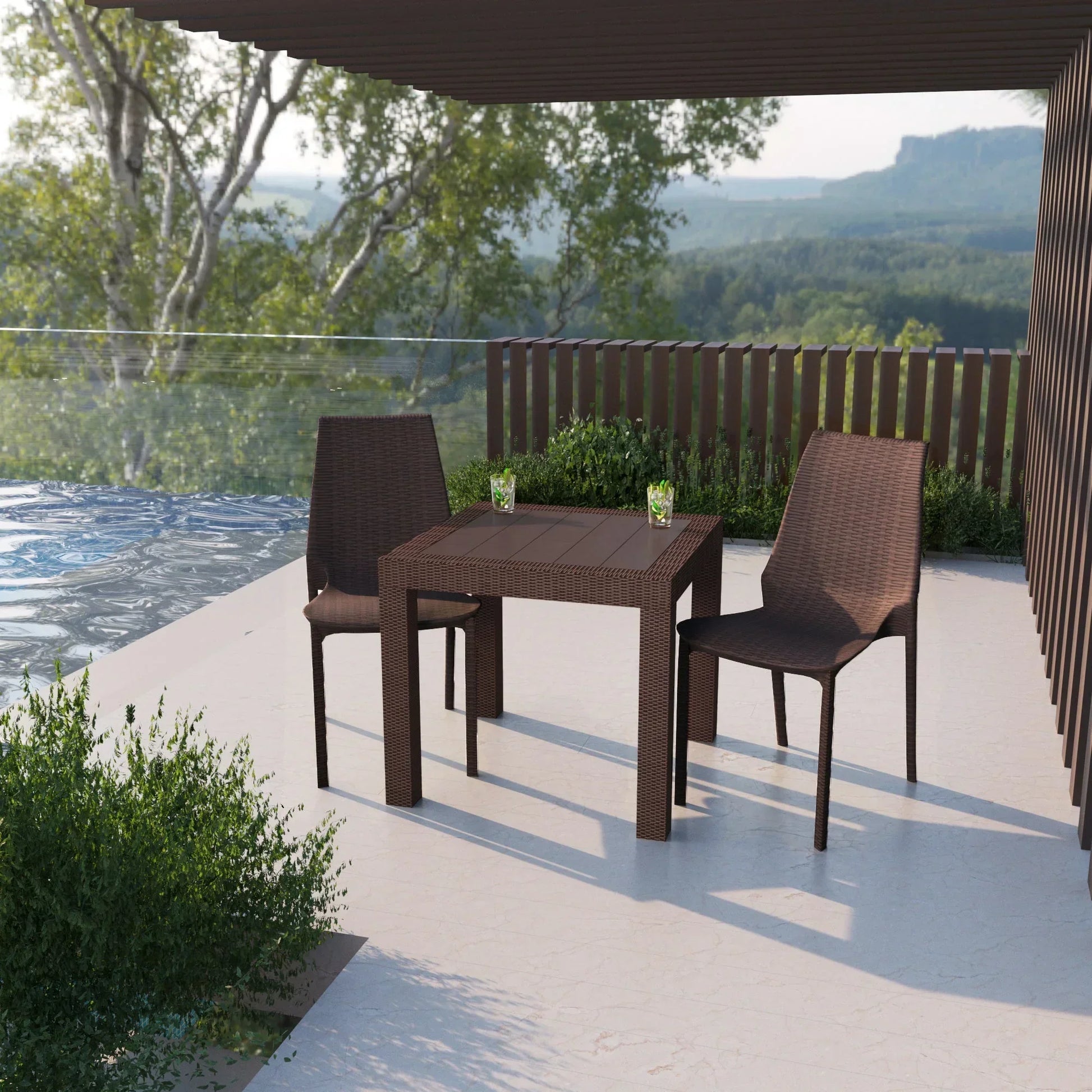 Kent Patio Outdoor Dining Chair Weave Design in Polypropylene - Elax Furniture